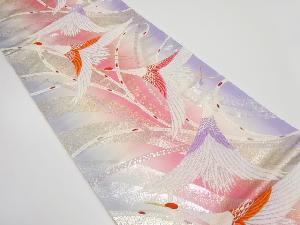 熨斗に鶴模様織り出し　袋帯